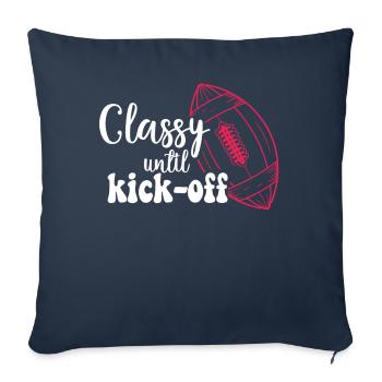 Chic jusqu’au coup d’envoi du match de football américain - Housse de coussin décorative 45 x 45 cm - bleu marine - Devant