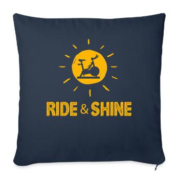 Rouler et briller - Housse de coussin décorative 45 x 45 cm - bleu marine - Devant