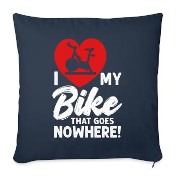 J’aime mon vélo qui ne va nulle part - Housse de coussin décorative 45 x 45 cm - bleu marine - Devant