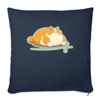 Big Cat Kitten Cute Cat Sleep Tired - Sofa pillowcase 17,3'' x 17,3'' (45 x 45 cm) - navy - Front