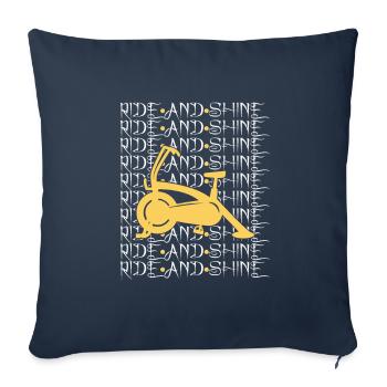 Roulez et brillez - Housse de coussin décorative 45 x 45 cm - bleu marine - Devant