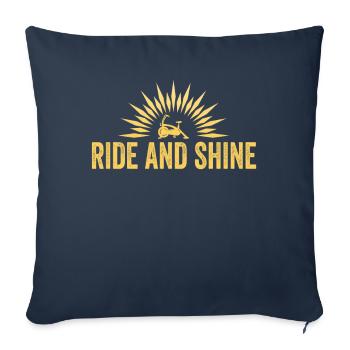 Rouler et briller - Housse de coussin décorative 45 x 45 cm - bleu marine - Devant