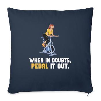 Quand il doute pédalez-le - Housse de coussin décorative 45 x 45 cm - bleu marine - Devant