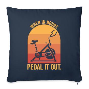 Quand il doute pédalez-le - Housse de coussin décorative 45 x 45 cm - bleu marine - Devant