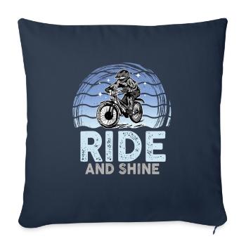 Ride And Shine - Vélos VTT Hommes Femmes - Housse de coussin décorative 45 x 45 cm - bleu marine - Devant