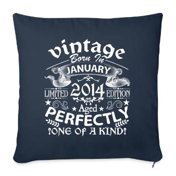 January 2014 | anniversary 2014 Vintage January - Sofa pillowcase 17,3'' x 17,3'' (45 x 45 cm) - navy - Front