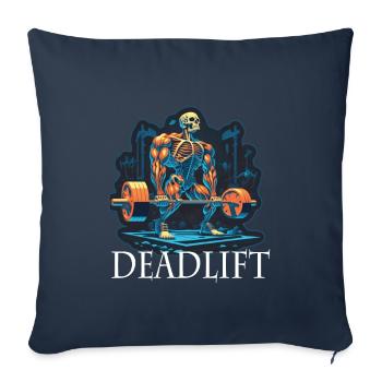 Soulevé de terre Skeleton Bodybuilding Sport Soulevé de terre - Housse de coussin décorative 45 x 45 cm - bleu marine - Devant