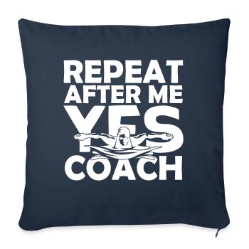 Coach Natation | Cadeau coach Natation Le Meilleur - Housse de coussin décorative 45 x 45 cm - bleu marine - Devant