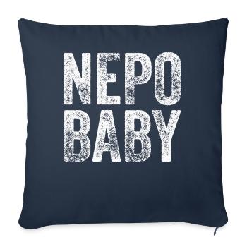Népotisme Nepo Bébé - Housse de coussin décorative 45 x 45 cm - bleu marine - Devant