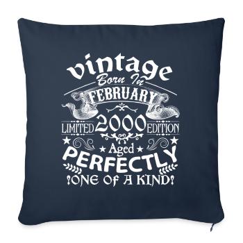 February 2000 | anniversary 2000 Vintage February - Sofa pillowcase 17,3'' x 17,3'' (45 x 45 cm) - navy - Front