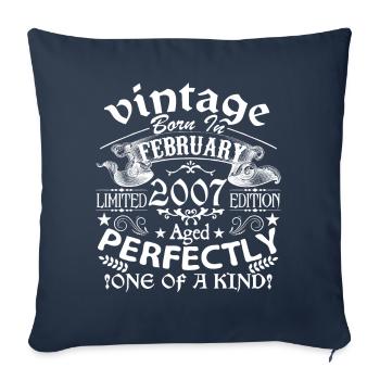 February 2007| anniversary 2007 Vintage February - Sofa pillowcase 17,3'' x 17,3'' (45 x 45 cm) - navy - Front
