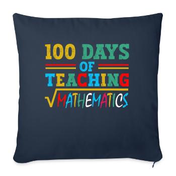 100 days of mathematics lessons for school teachers - Sofa pillowcase 17,3'' x 17,3'' (45 x 45 cm) - navy - Front