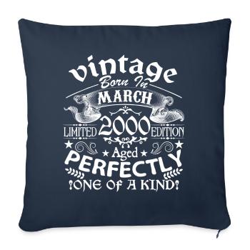 March 2000| anniversary 2000 Vintage March - Sofa pillowcase 17,3'' x 17,3'' (45 x 45 cm) - navy - Front