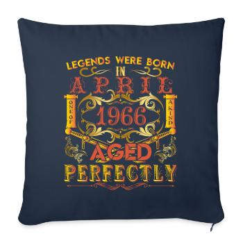 1966 April - birthday 1966 legends April - Sofa pillowcase 17,3'' x 17,3'' (45 x 45 cm) - navy - Front