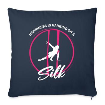 Soies aériennes pour le yoga aérien et la gymnastique aérienne - Housse de coussin décorative 45 x 45 cm - bleu marine - Devant