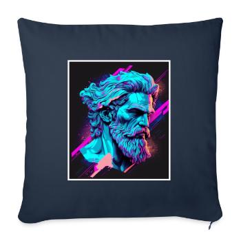 Vaporwave Greek mythology God Neon Olympus - Sofa pillowcase 17,3'' x 17,3'' (45 x 45 cm) - navy - Front