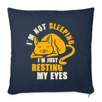 Je ne dors pas, je repose juste mes yeux - Housse de coussin décorative 45 x 45 cm - bleu marine - Devant