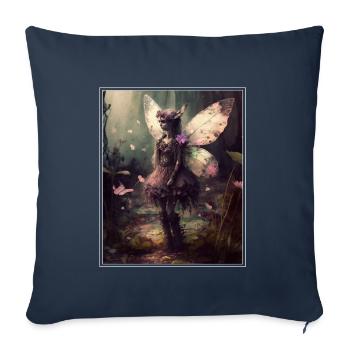 Cottagecore Fairy Fairy Forest Flowers Butterfly - Sofa pillowcase 17,3'' x 17,3'' (45 x 45 cm) - navy - Front