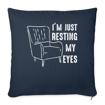 Je ne fais que reposer mes yeux - Housse de coussin décorative 45 x 45 cm - bleu marine - Devant