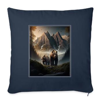 Bear Environment Forest Mountains Environmental protection Species protection - Sofa pillowcase 17,3'' x 17,3'' (45 x 45 cm) - navy - Front