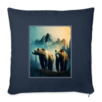 Bear Environment Forest Mountains Environmental protection Species protection - Sofa pillowcase 17,3'' x 17,3'' (45 x 45 cm) - navy - Front