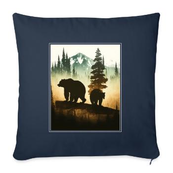 Bear Environment Forest Mountains Environmental protection Species protection - Sofa pillowcase 17,3'' x 17,3'' (45 x 45 cm) - navy - Front
