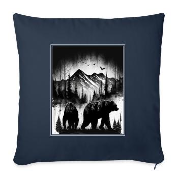 Bear Environment Forest Mountains Environmental protection Species protection - Sofa pillowcase 17,3'' x 17,3'' (45 x 45 cm) - navy - Front