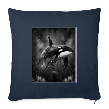 Baleine Orque Biologie marine Protection de l’environnement Conservation des espèces - Housse de coussin décorative 45 x 45 cm - bleu marine - Devant