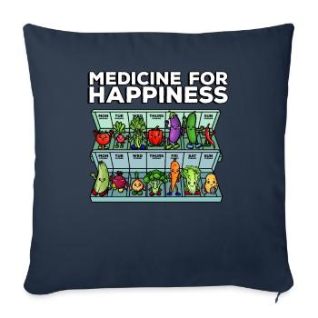 Médecine au bonheur dose quotidienne de légumes - Housse de coussin décorative 45 x 45 cm - bleu marine - Devant