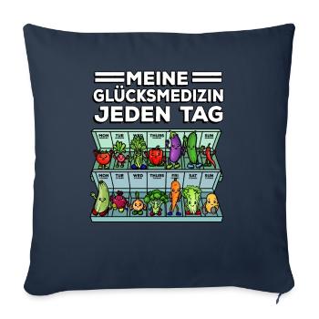 My happiness medicine Vegetable Foodie every day - Sofa pillowcase 17,3'' x 17,3'' (45 x 45 cm) - navy - Front