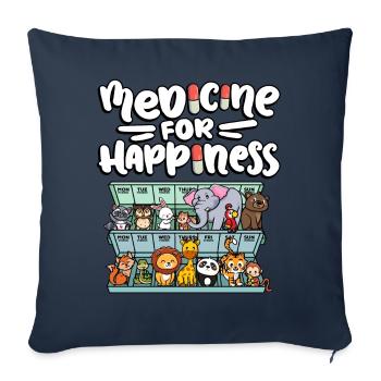 Medicine for Happiness Cute Zoo - Sofa pillowcase 17,3'' x 17,3'' (45 x 45 cm) - navy - Front