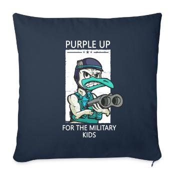 Purple Up Military Strong Child Kids Support - Housse de coussin décorative 45 x 45 cm - bleu marine - Devant