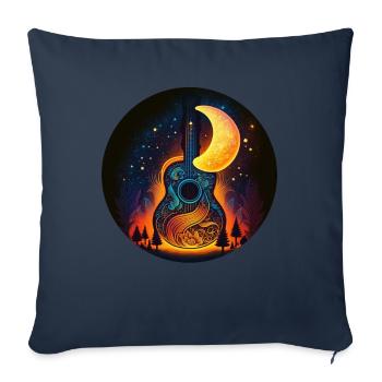 Cottagecore Acoustic Guitar Moon Star Flower - Sofa pillowcase 17,3'' x 17,3'' (45 x 45 cm) - navy - Front