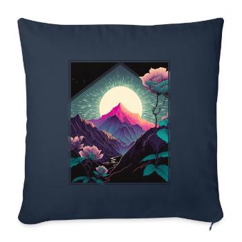 Moonflower Moonflower Moon Japanese Vaporwave - Sofa pillowcase 17,3'' x 17,3'' (45 x 45 cm) - navy - Front