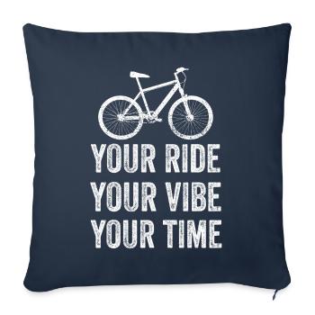 VTT Votre balade Votre ambiance Votre temps - Housse de coussin décorative 45 x 45 cm - bleu marine - Devant