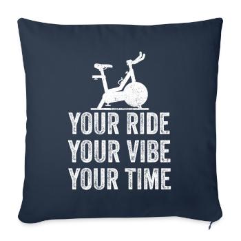 Votre Ride Your Vibe Your Time Gym de motivation - Housse de coussin décorative 45 x 45 cm - bleu marine - Devant
