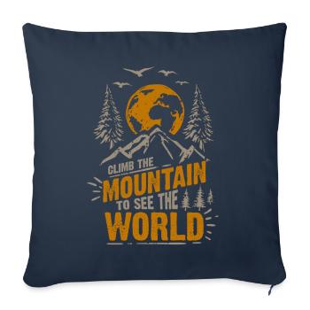 Climb The Mountain To See The World - Sofa pillowcase 17,3'' x 17,3'' (45 x 45 cm) - navy - Front
