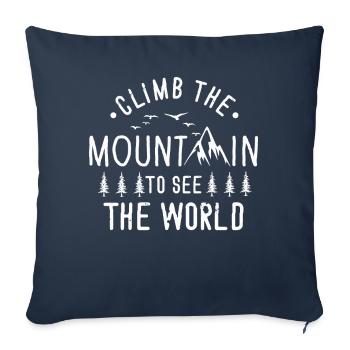 Climb The Mountain To See The World - Sofa pillowcase 17,3'' x 17,3'' (45 x 45 cm) - navy - Front