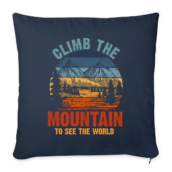Climb The Mountain To See The World - Sofa pillowcase 17,3'' x 17,3'' (45 x 45 cm) - navy - Front