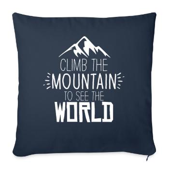 Climb The Mountain To See The World - Sofa pillowcase 17,3'' x 17,3'' (45 x 45 cm) - navy - Front