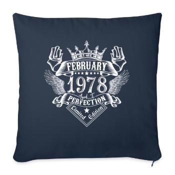 February 1978 | February 1978 anniversary 1978 - Sofa pillowcase 17,3'' x 17,3'' (45 x 45 cm) - navy - Front