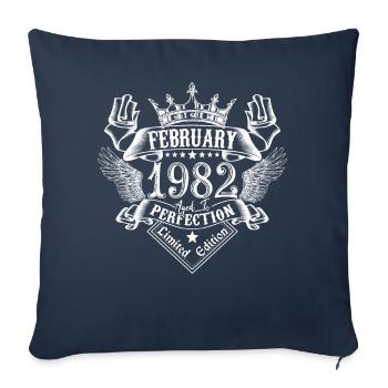 February 1982 | February 1982 anniversary 1982 - Sofa pillowcase 17,3'' x 17,3'' (45 x 45 cm) - navy - Front