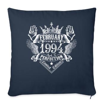 February 1994| February 1994 anniversary 1994 - Sofa pillowcase 17,3'' x 17,3'' (45 x 45 cm) - navy - Front