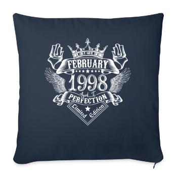Février 1998 | Février 1998 anniversaire 1998 - Housse de coussin décorative 45 x 45 cm - bleu marine - Devant