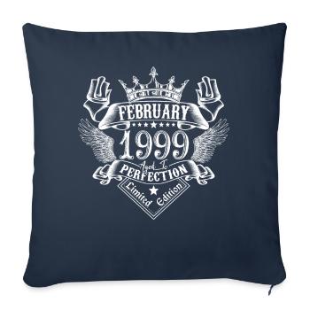 Février 1999 | Février 1999 anniversaire 1999 - Housse de coussin décorative 45 x 45 cm - bleu marine - Devant