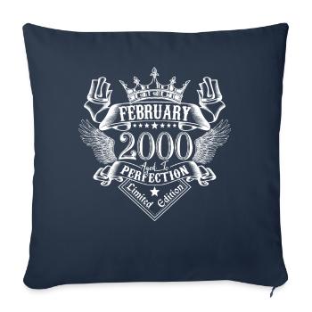 February 2000 | February 2000 anniversary 2000 - Sofa pillowcase 17,3'' x 17,3'' (45 x 45 cm) - navy - Front