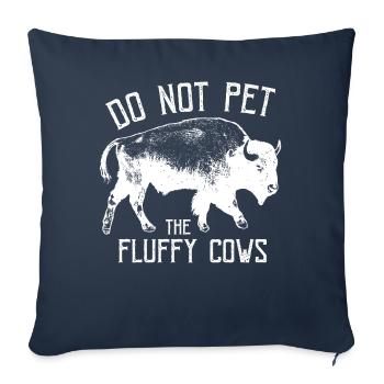 Ne caressez pas les vaches moelleuses - Housse de coussin décorative 45 x 45 cm - bleu marine - Devant