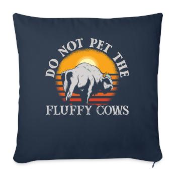 Ne caressez pas les vaches moelleuses - Housse de coussin décorative 45 x 45 cm - bleu marine - Devant