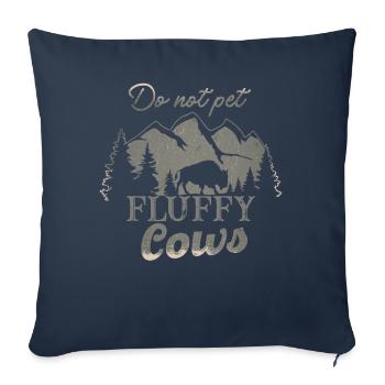 Ne caressez pas les vaches moelleuses - Housse de coussin décorative 45 x 45 cm - bleu marine - Devant