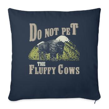 Ne caressez pas les vaches moelleuses - Housse de coussin décorative 45 x 45 cm - bleu marine - Devant